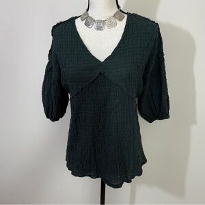 Chic Black Textured Women's Blouse Wishlist Apparel sz sm